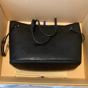 Neverfull MM Empreinte leather Tote with small wristlet